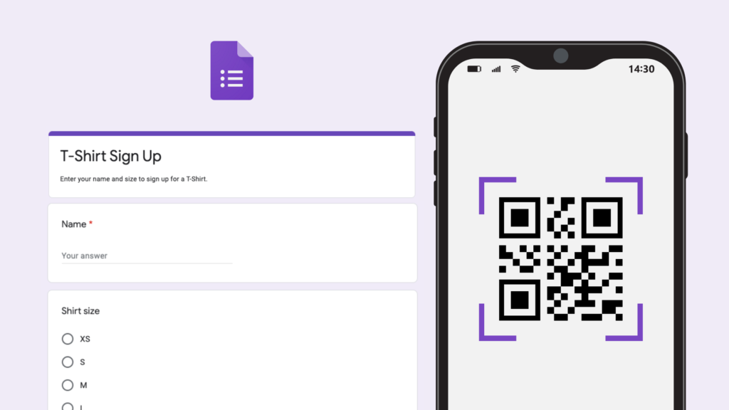 Googleフォーム用QRコードの作成イメージ